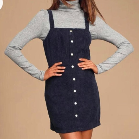 Lulus Dresses & Skirts - LULUS sweet contentment navy corduroy mini dress